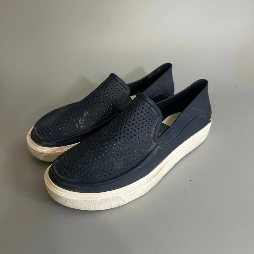 Crocs LiteRide Pacer Navy Blue White Slip On Sneakers Mens 7 Womens 9